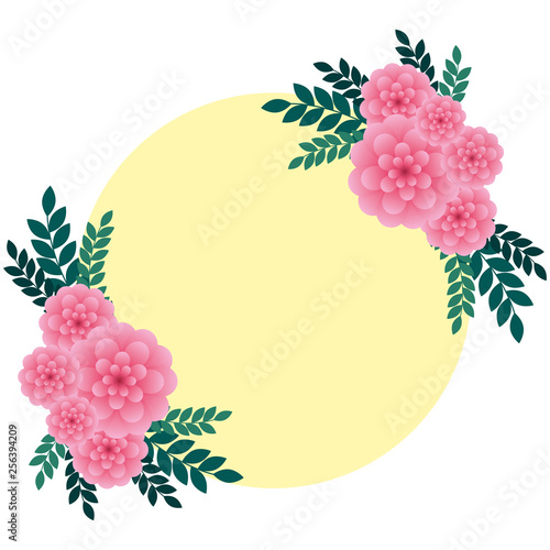 Fototapeta Naklejka Na Ścianę i Meble -  circular roses decoration icon
