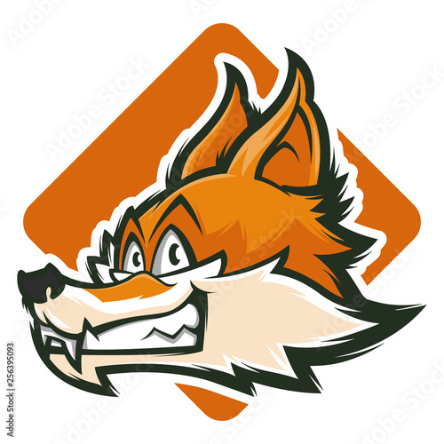 Fototapeta Naklejka Na Ścianę i Meble -  adorable fox head esports logo vector illustration