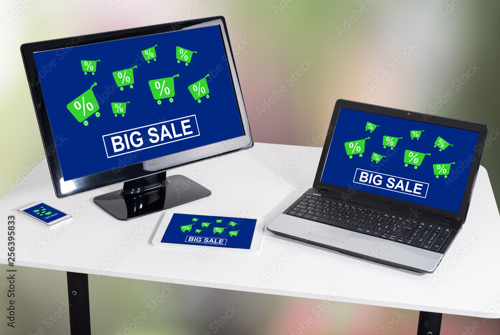 Big sale concept on different devices Big sale concept on different devices
