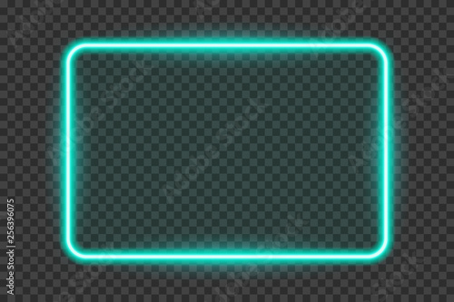 Shining neon frame isolated on a transparent background