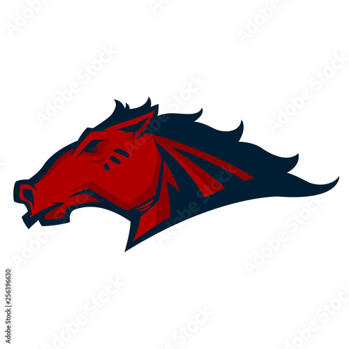 angry horse head mascot esports logo illustration