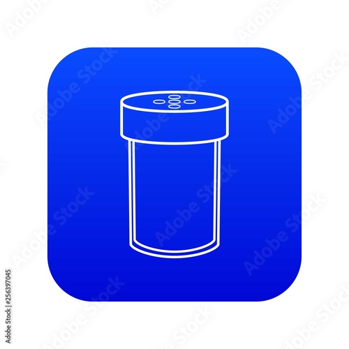 Salt shaker icon blue vector isolated on white background