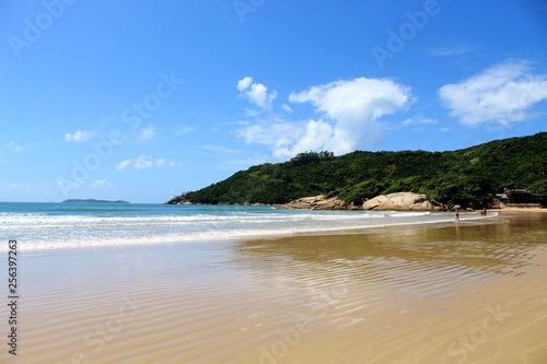 Praia tropical  praia de Canto Grande  Mariscal  cidade de Bombinhas  estado de Santa Catarina  Brasil 