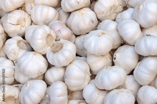 Close up of garlic (allium sativum) as background