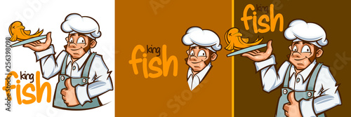 chef mascot logo illustration