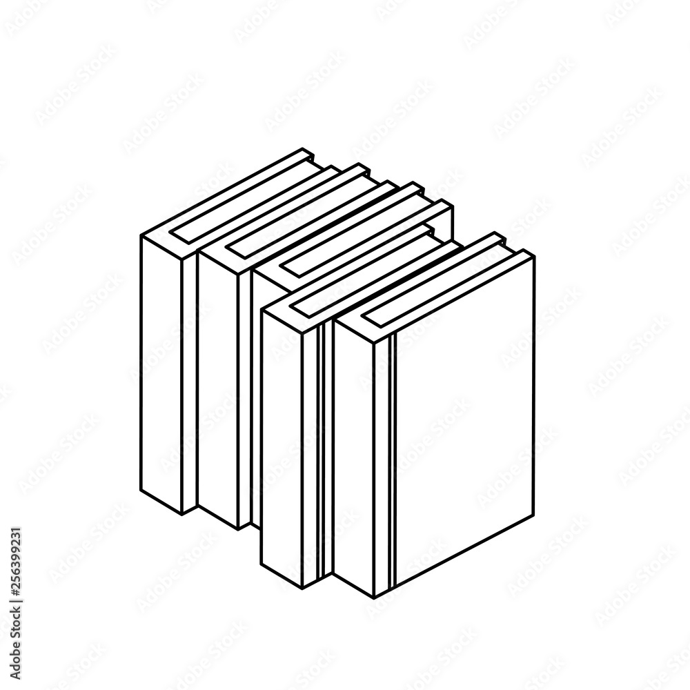 Fototapeta premium pile text books isolated icons
