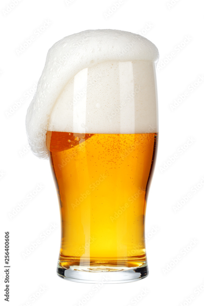 Single glass of beer close up isolated on white background Single glass of beer close up isolated on white background
