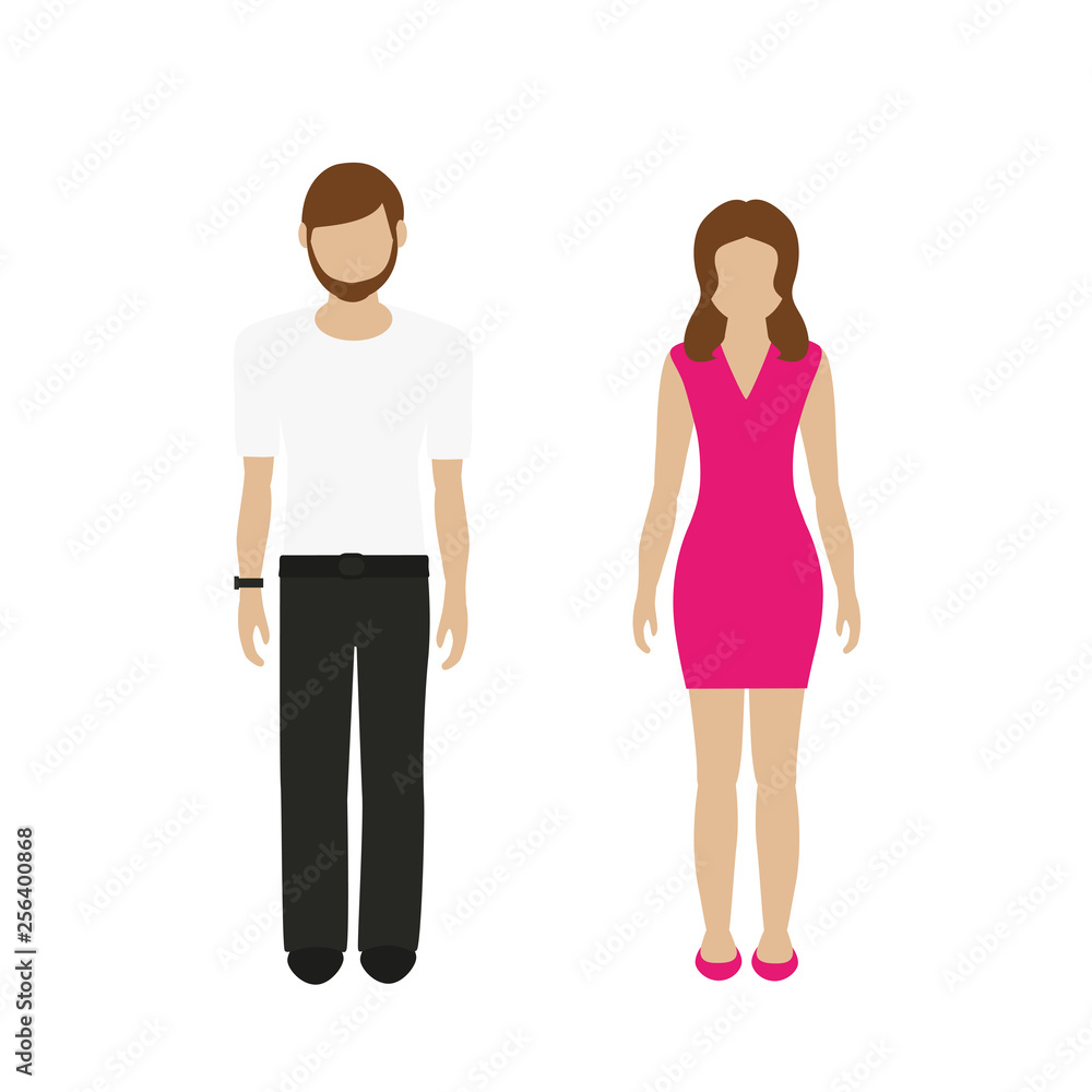man and woman character in casual look isolated on white background vector illustration EPS10 man and woman character in casual look isolated on white background vector illustration EPS10