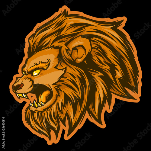 Fototapeta Naklejka Na Ścianę i Meble -  lion head mascot logo illustration