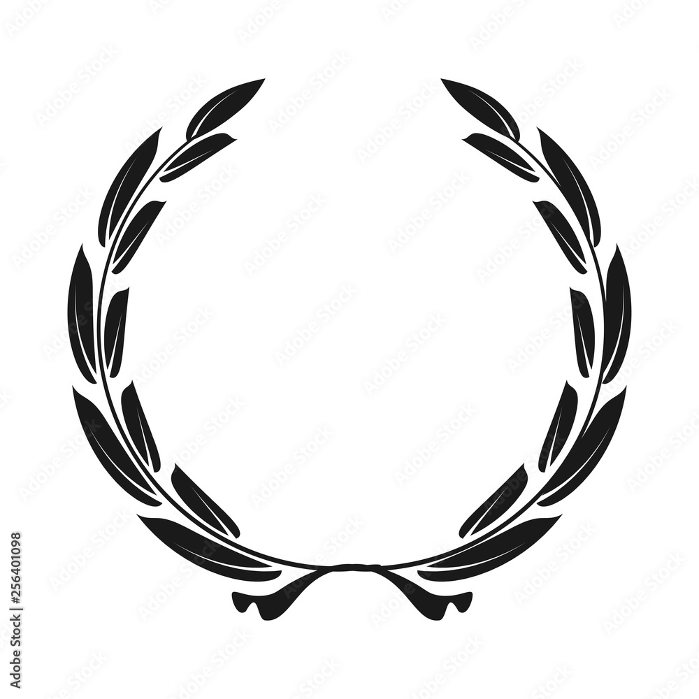 icon laurel wreath - vector illustration Black icon laurel wreath - vector illustration Black