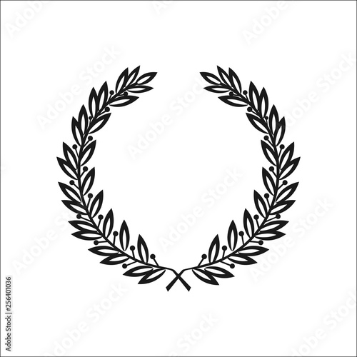 icon laurel wreath - vector illustration Black