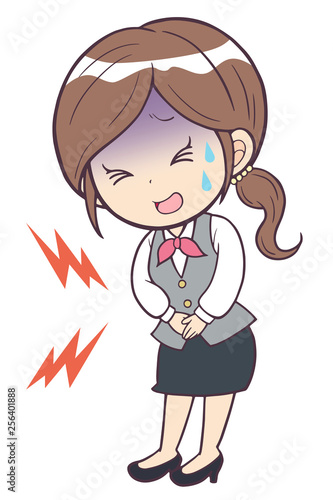 ビジネスウーマン　腹痛