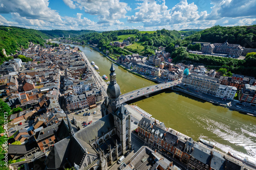 Aerial view of Dinant town, Belgium photo