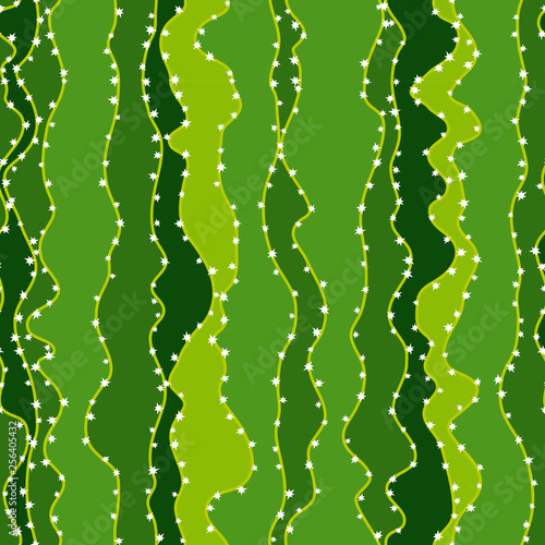 Abstract green cactus seaml...