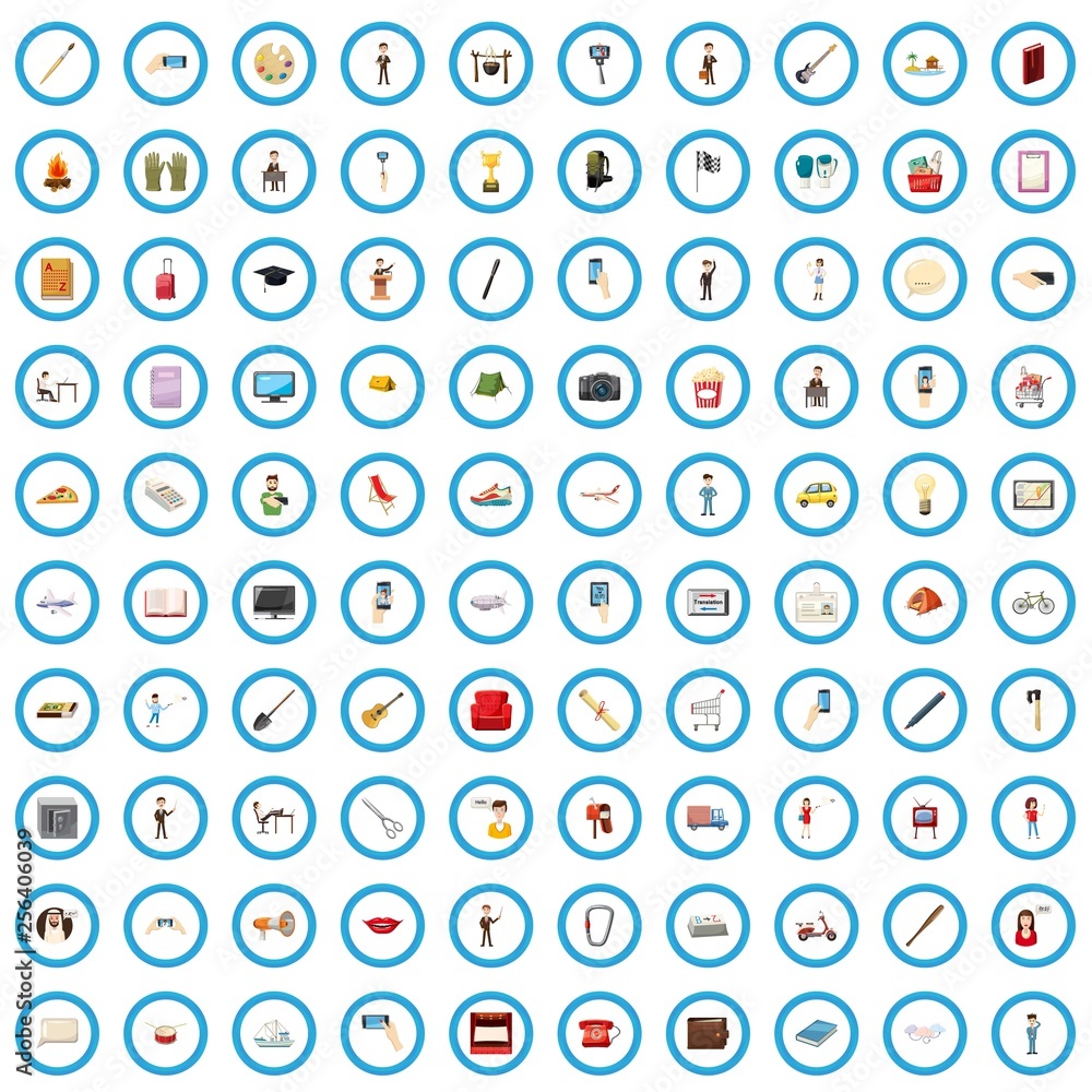 100 intention icons set in cartoon style for any design vector illustration 100 intention icons set in cartoon style for any design vector illustration