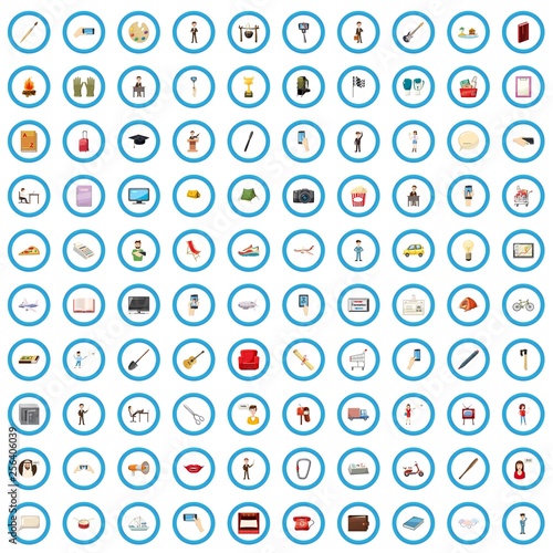 100 intention icons set in cartoon style for any design vector illustration