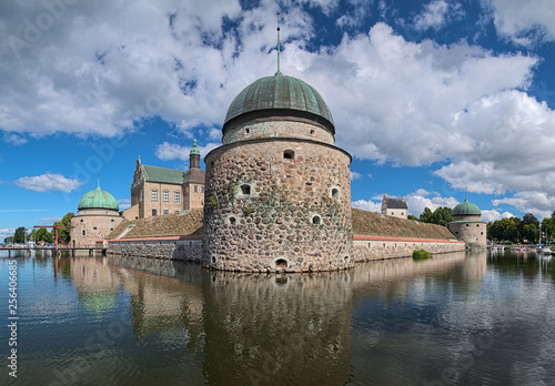 Vadstena Castle in the city of Vadstena, Sweden. View from south-west. Construction of the castle was started in 1545. The castle was completed in 1620. © Mikhail Markovskiy