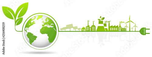 Ecology concept and Environmental ,Banner design elements for sustainable energy development, Vector illustration