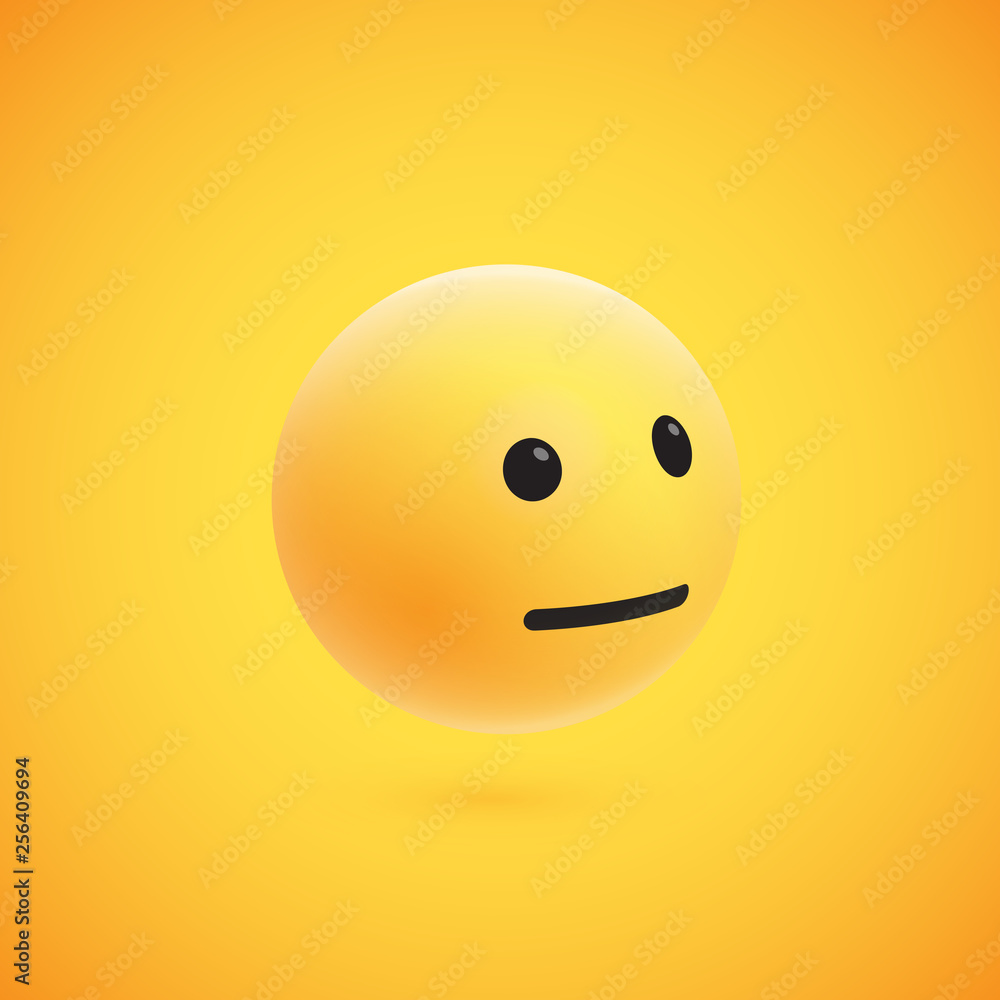 Cute high-detailed yellow 3D emoticon for web, vector illustration Cute high-detailed yellow 3D emoticon for web, vector illustration
