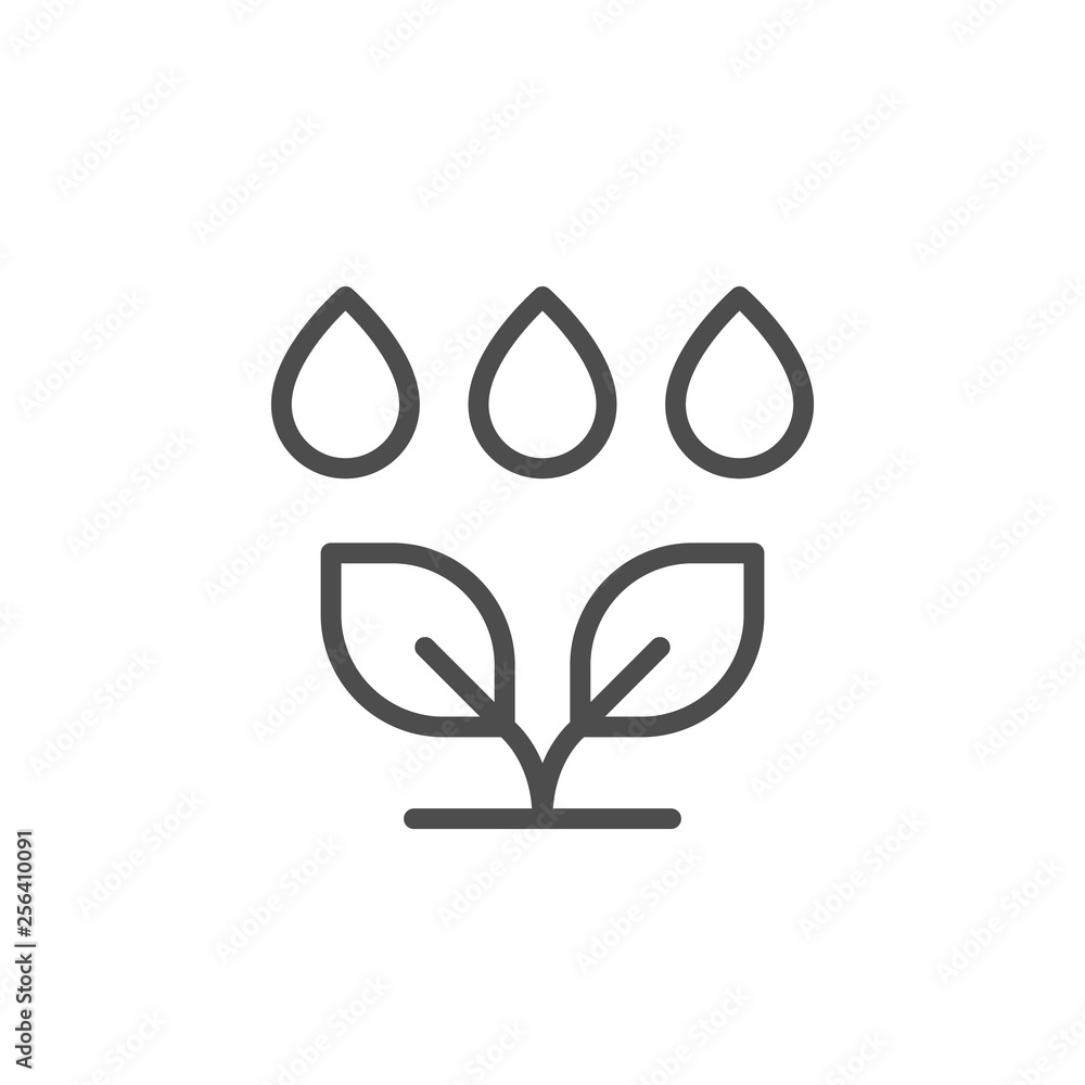Plant watering line icon