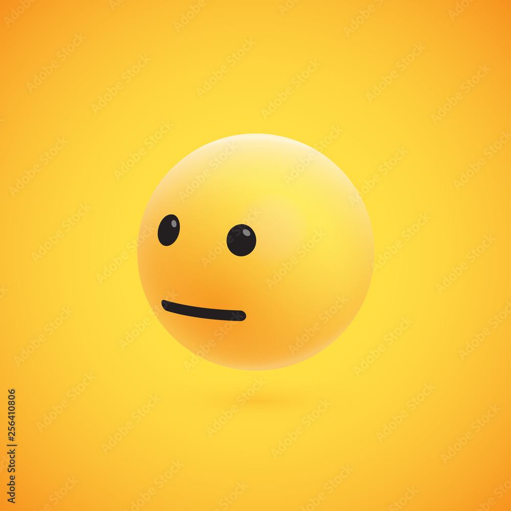 Cute high-detailed yellow 3D emoticon for web, vector illustration Cute high-detailed yellow 3D emoticon for web, vector illustration