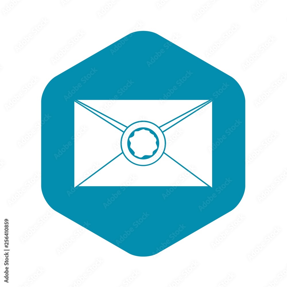 Envelope with red wax seal icon in simple style isolated vector illustration Envelope with red wax seal icon in simple style isolated vector illustration