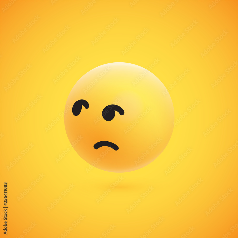 Cute high-detailed yellow 3D emoticon for web, vector illustration Cute high-detailed yellow 3D emoticon for web, vector illustration