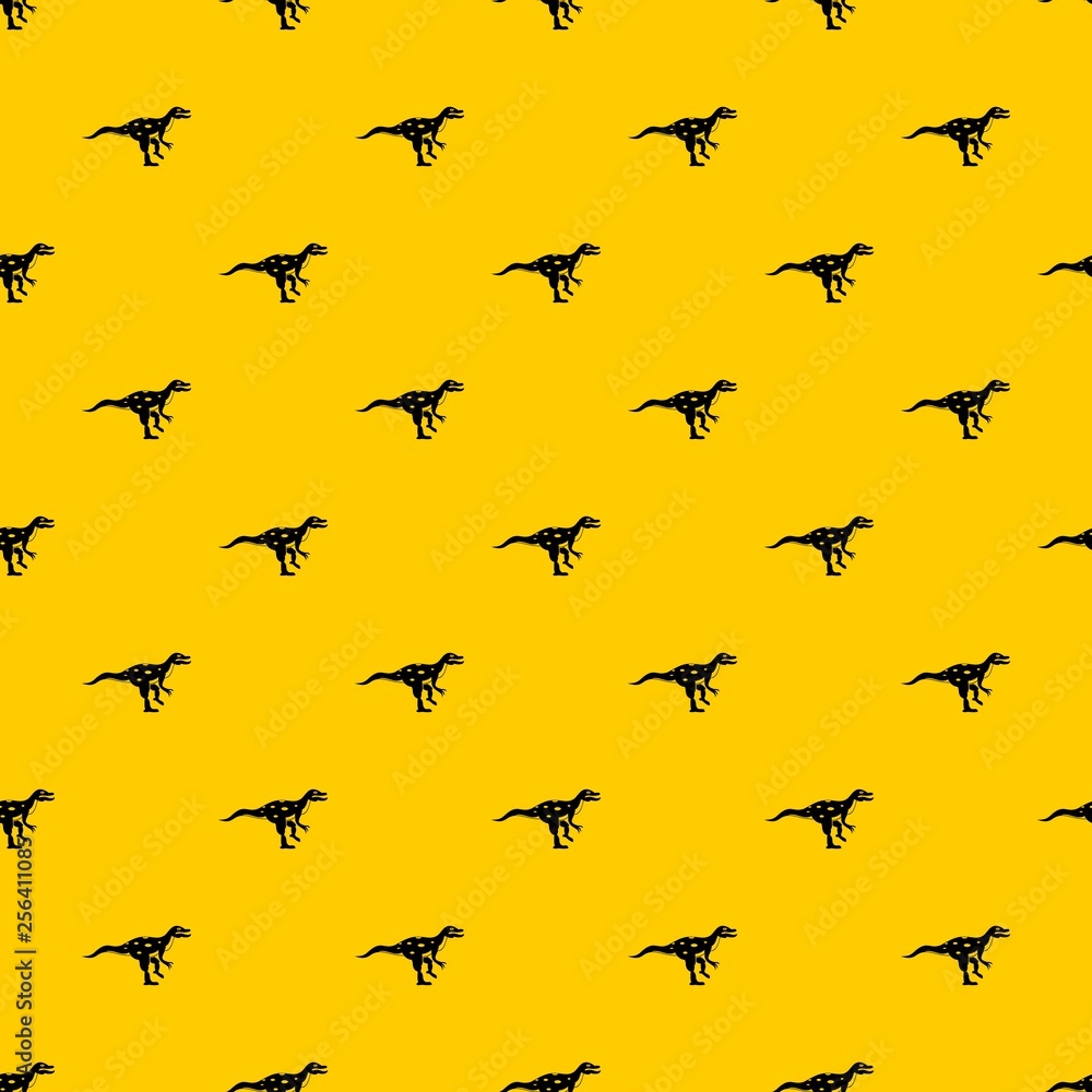Ornithopod dinosaur pattern seamless vector repeat geometric yellow for any design