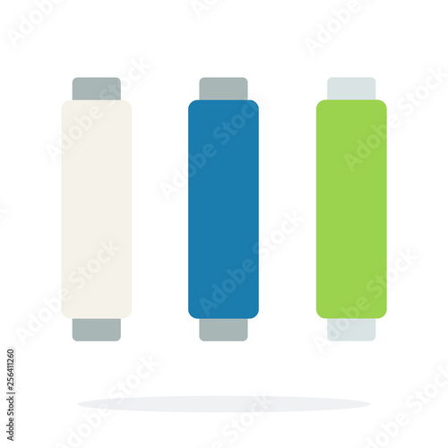 Three coils of thread vertically vector flat isolated