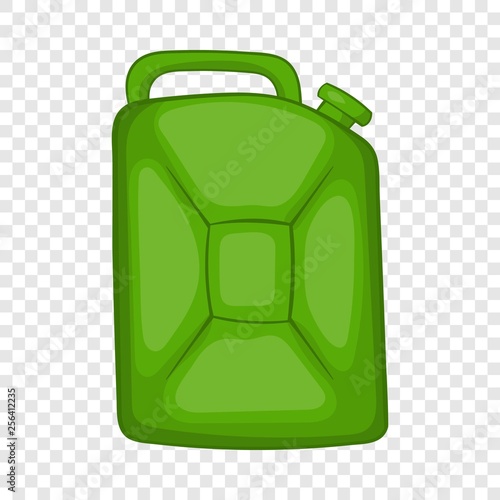 Green fuel canister icon in cartoon style on a background for any web design 