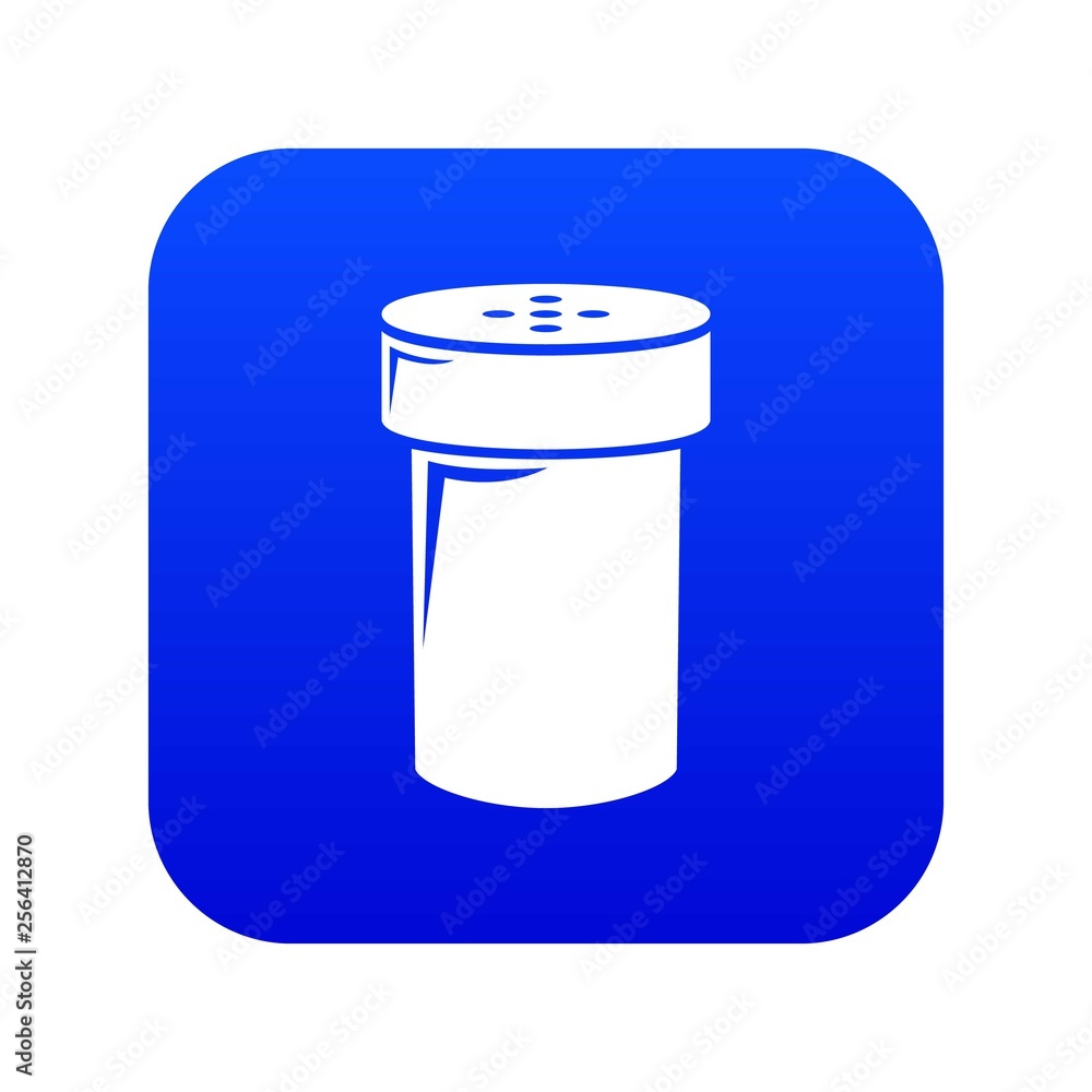 Salt shaker icon blue vector isolated on white background Salt shaker icon blue vector isolated on white background