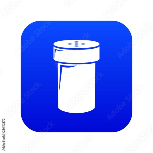 Salt shaker icon blue vector isolated on white background