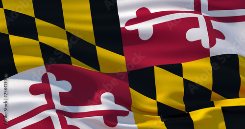 Maryland state flag, USA. Patriotic background. 3d illustration