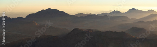 Egypt. Mount Sinai in the morning at sunrise. (Mount Horeb, Gabal Musa, Moses Mount). Pilgrimage place and famous touristic destination. © Piotr