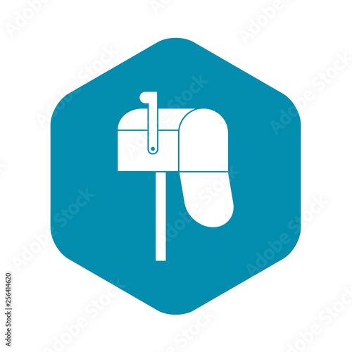 Open mailbox icon in simple style isolated vector illustration