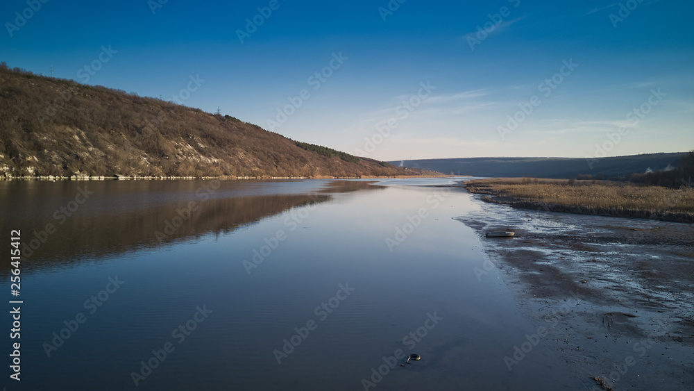 Blue river water surface