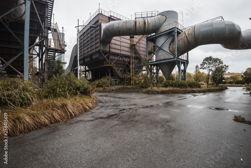 Industrial buildings in an abandoned factory