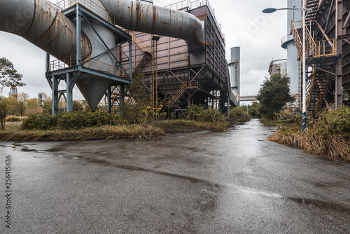 Industrial buildings in an abandoned factory