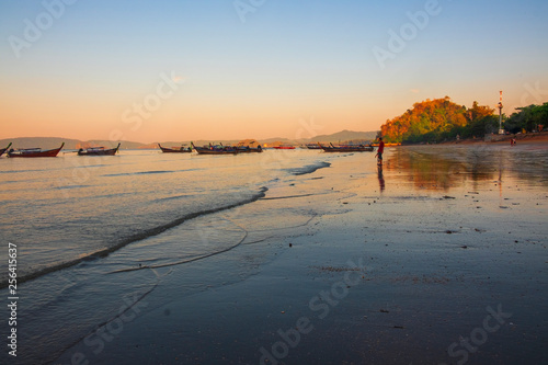 Beautiful View Of Beach Of Krabi Province,Thailand During Sunrise. © airell
