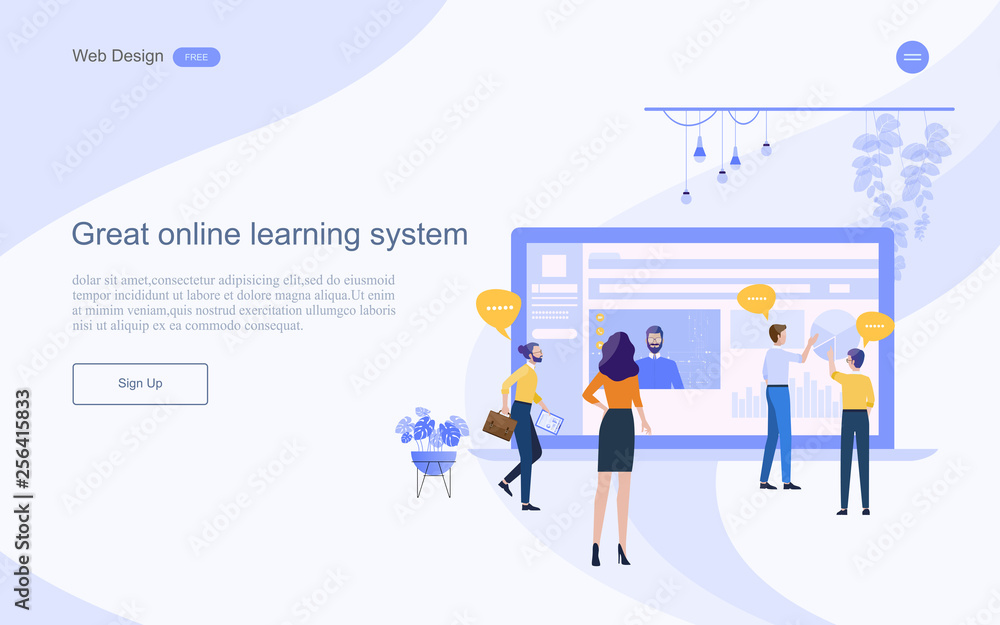 Modern flat design concept of education for website and landing page template.Online education, training and courses, learning, Vector illustration. Modern flat design concept of education for website and landing page template.Online education, training and courses, learning, Vector illustration.