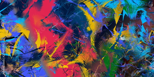 Abstract Modern Art background. Paint in Motion on the subject of creativity, imagination and energy of life.