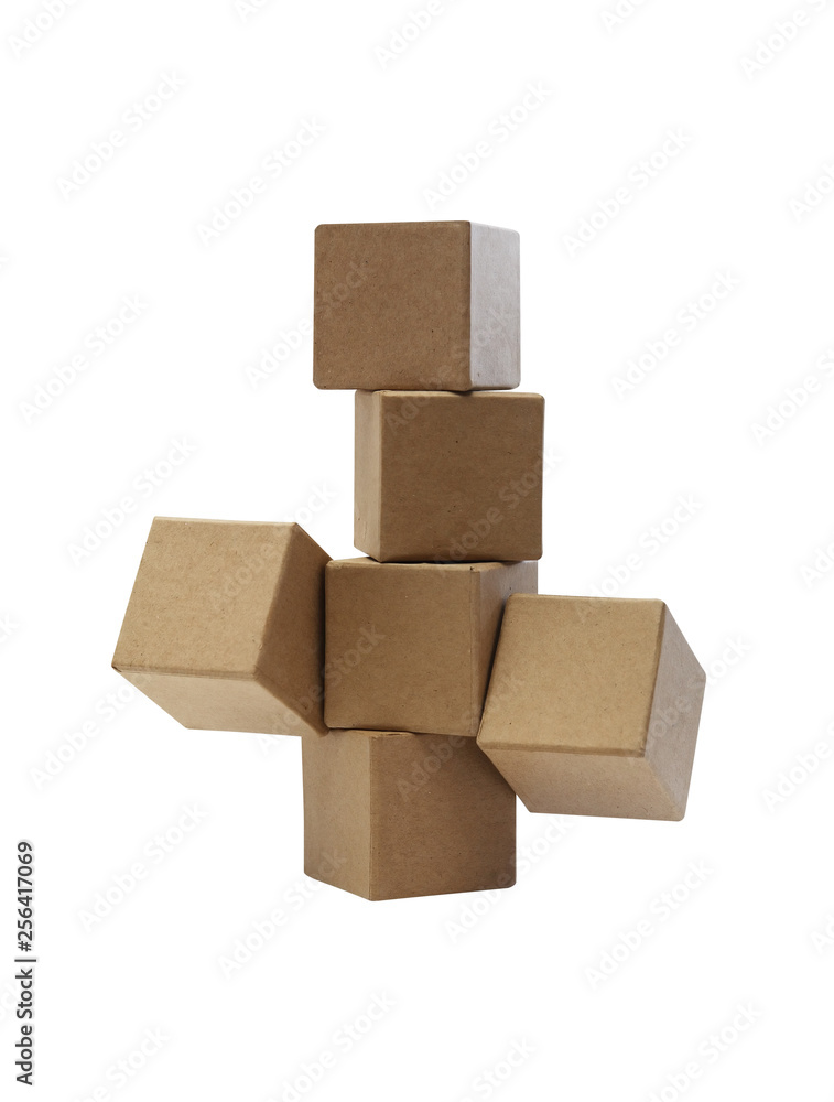 Obraz premium Brown Cardboard Cubes