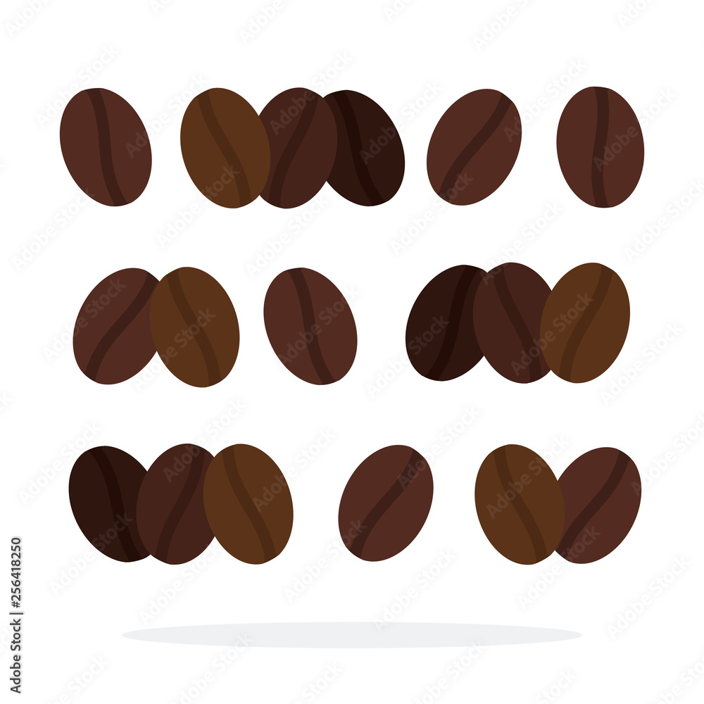 Roasted coffee in a row vector flat isolated Roasted coffee in a row vector flat isolated