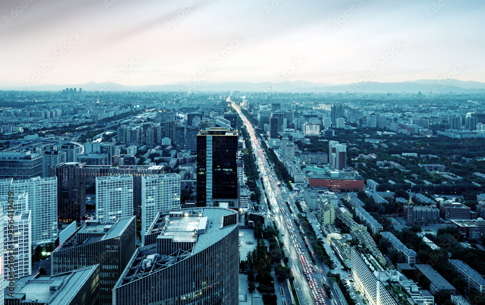 Fototapeta premium Aerial view of Beijing