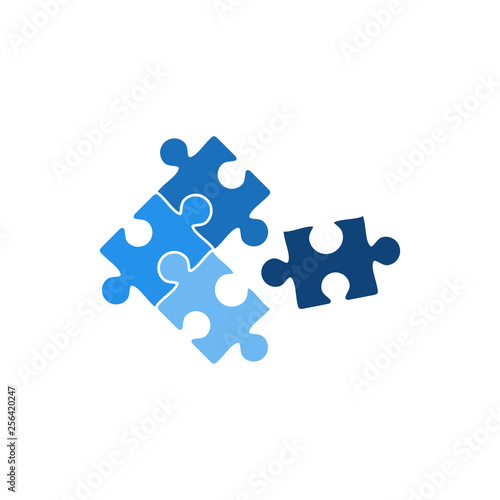 puzzle logo design vector
