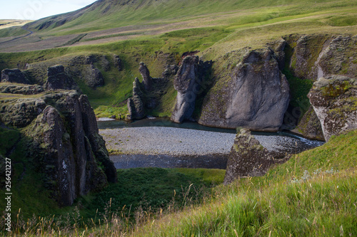 Amazing Fjadrargljufur canyon in summer, Iceland photo