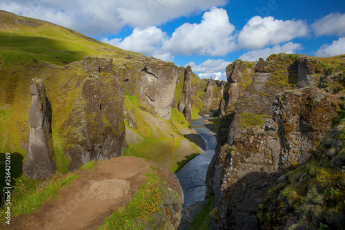 Amazing Fjadrargljufur canyon in summer, Iceland photo