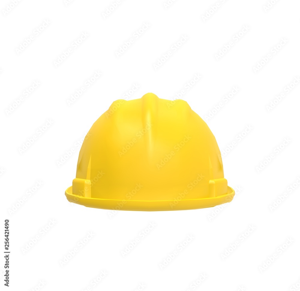 Yellow Helmet on isolated White Background 3D Rendering Yellow Helmet on isolated White Background 3D Rendering