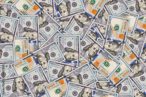 Background from of one hundred dollar banknotes