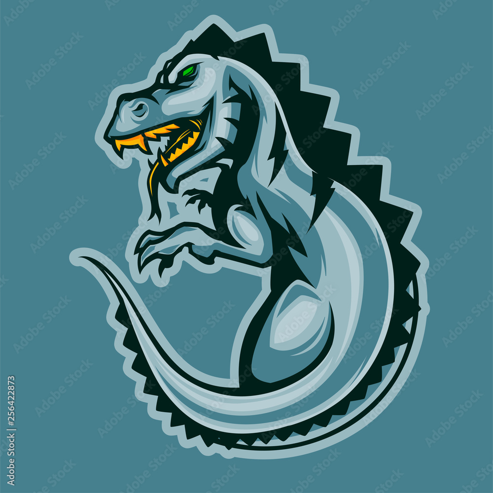 t-rex dinosaur mascot esoprts logo illustration t-rex dinosaur mascot esoprts logo illustration